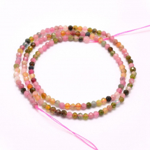 Koraliki Naturalny Turmalin, Klasa AA, Okrągłe, Fasetowane, Mix, 2mm, około 210szt/38cm/sznur (13WB17959)