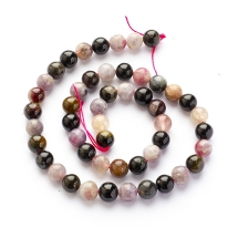 Koraliki Kamień Naturalny Turmalin Klasa A, Kulki, 8-9mm, około 45szt/40cm/sznur (13WB17960)