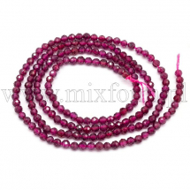 Koraliki Kamień Naturalny Granat, Fasetowany, Kulki, 2mm, 170szt/37cm/sznur (13WB17961)