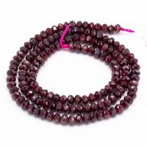 Koraliki Naturalny Granat, Rondel, Fasetowane, 4x2.5-3mm, około 136szt/38cm/nić (13WB17965)
