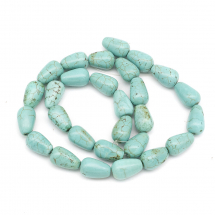 Koraliki Howlite Naturalny Kamień, Kropla, Turkusowy, 14x9~10mm, Otwór 1mm, około 28szt/40cm (13WB22897)