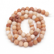 Koraliki Naturalny Różowy Awenturyn, Okrągłe, Matowe, 6mm, około 57szt/35cm/sznur (13WB22928)