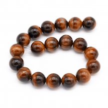 Koraliki Naturalny Kamień Tygrysie Oko, Okrągłe, Brązowe, 10mm, otwór 1mm, około 19szt/18cm/sznur (13WB22949)