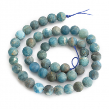 Koraliki Naturalny Apatyt, Matowe, Okrągłe, Niebieski, 7.5~8mm, około 49szt/sznur (13WB22959)