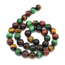 Koraliki Naturalny Tygrysie Oko, Klasa A, Okrągłe, 10mm, Mieszane Kolory, około 36szt/37.5cm/nic (13WB22968)