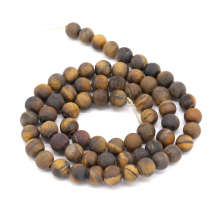 Koraliki Naturalne Tygrysie Oko, Matowe, Okrągłe, Brązowy, 6mm, około 61szt/36.5cm/sznur (13WB22970)