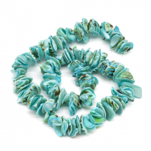 Koraliki z Muszli Morskich, Nugget, Niebieski, 10-20x8-12x3-6mm, Otwór: 1mm, około 40cm / sznur (13WB22971)