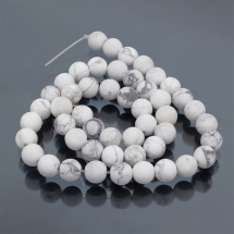Koraliki Kamień Naturalny Howlit Matowe Kula Biały, 8-8.5mm, Otwór 1mm, 43szt/35cm/sznur (13WB22987)