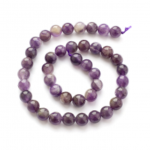 Koraliki Naturalny Ametyst, Okrągły, Klasa B, 10mm, otwór: 1mm, około 38szt / 38cm / nić (13WB23016)