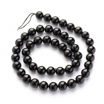 Koraliki Kamień Naturalny Czarny Turmalin, Kula, 8mm, 45szt/36cm/sznur (13WB23070)