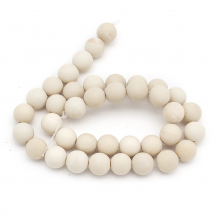 Koraliki Kamień Naturalny Amonit Matowe Kula, 10-10.5mm, Jasny Beż, 34szt/36cm/sznur (13WB23123)