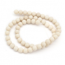 Koraliki Naturalny Amonit, Matowe, Okrągły, 6-6.5mm, Jasny Beż, około 60szt/36cm/sznur (13WB23126)