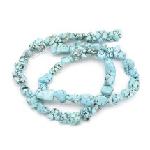 Koraliki Howlite Naturalny Kamienie Bryłki, Turkusowy, 6~12x6~18x4~8mm, Otwór 1mm, około 45szt/38cm (13WB23184)