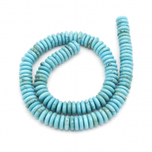 Намистини Натуральний Говліт Диск, Бірюзові, 10х3мм, Отвір 1мм, близько 82шт/39см/нитка, (13WB23185)