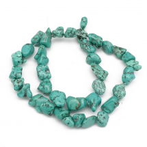 Koraliki Howlite Naturalny Kamień Bryłki, Morska zieleń, 11~16x10~20mm, Otwór 1mm, około 39cm/sznur (13WB23264)