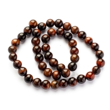 Koraliki Kamień Naturalny Czerwone Tygrysie Oko, Klasa A, Barwiony, Kula, 8mm, 46szt/37cm/sznur (13WB23333)