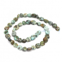 Koraliki Naturalny Turkus Afrykański Samorodek, 9~12x8~13x5~7mm, Otwór 1mm, około 38cm/nić, (13WB23336)