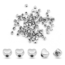 Намистини-Роздільники, Сплав, Серце, Колір: Античне Срібло, Розмір: 3.5х4х3мм, Отвір 1.5мм, (Q5WB1790)