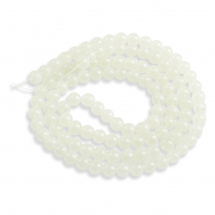 Koraliki Szklane Okrągłe Imitacja Jadeitu, Roztopiony Śnieg DK110, 8mm, Otwór 1mm, około 90szt/76cm/nić, (2WB31662)