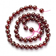 Намистини Натуральний Гранат Круглі, 4мм, Отвір 1мм, близько 43шт/18см/нитка, (5WB5233)