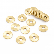 Koraliki Akrylowe z Powłoką, Dysk, Matowe, Złoty, 24.5x2mm, 18szt/20g (13WB17464)