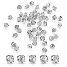 Koraliki Szkło, Imitacja Kryształu, Fasetowane, Szary, 4.5x4 mm, 50 szt (13WB17639)