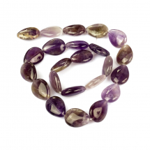 Koraliki Naturalny Ametyst, Niebarwione, Kropla, 18x13x6mm, około 23szt / 39.5cm / sznur (13WB23988)