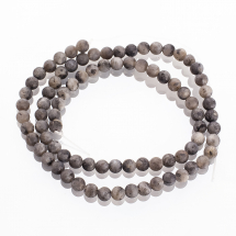 Намистини Натуральний Ларвікіт/Чорний Лабрадорит Круглі Матові, 4мм, Отвір 0.8мм, близько 86шт/34см/нитка (13WB22685)