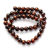 Koraliki Naturalne Tygrysie Oko, Klasa AA, Okrągłe, 8mm, około 43szt/37.5cm/sznur (13WB22686)
