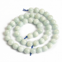 Koraliki Naturalny Akwamaryn, Klasa AB, Okrągłe, 8mm, około 49szt/39cm/sznur (13WB22696)