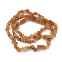 Намистини Натуральний Червоний Авантюрин Крихта, 3~5x7~13x2~4мм, Отвір 0.4мм, близько 88см/нитка, (13WB22704)