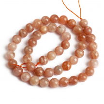 Намистини Натуральний Сонячний Камінь Круглі, 8~9мм, Отвір 1мм, близько 45шт/38см/нитка, (13WB22717)