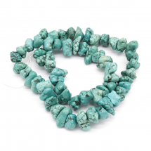 Koraliki Naturalne Kamienie Bryłki Howlitu, Turkusowy, 9~18x8~12x2~6mm, Otwór 2mm, około 40cm/sznur (13WB22779)