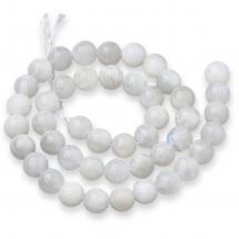 Koraliki Naturalny Tęczowy Kamień Księżycowy, 8~9mm, otwór 1mm, około 45szt/38cm/nić (13WB22784)