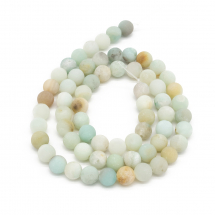 Koraliki Naturalny Amazonit, Okrągłe, Matowe, 6~6.5mm, około 60szt/36cm/sznur (13WB22833)