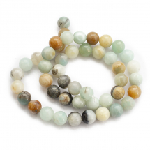 Koraliki Kamień Naturalny Amazonit, Kwiatowy, Kula, 8mm, 46szt/38cm/sznur (13WB22838)