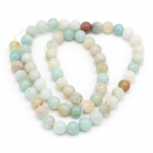 Koraliki Naturalny Amazonit, Kwiatowy, Kolor: Mix kolorów, 6mm, około 60szt/36cm/nić (13WB22859)