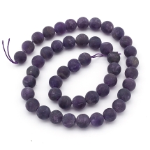 Koraliki Naturalny Ametyst, Okrągłe, Matowe, 8mm, około 47szt/38cm/sznur (13WB26092)