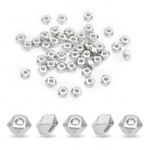 Намистини-Розділювачі Біжутерний Сплав Гайка, Платина, 3х2.5мм, Отвір 1мм, (14WB7951)