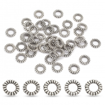 Намистини-Розділювачі Сплав Круглі Пончик Тибетський Стиль, Античне Срібло, 5х1мм, Отвір 2мм, (14WB7986)
