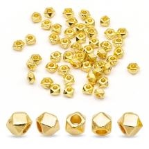 Koraliki Dystansowe, Przekładki, Stop Metalu, Nakrętka, Złoty, 3x2.5mm, 50szt (14WB6790)