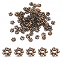 Намистини-Розділювачі Сплав Квітка, Мідний Колір, 4.5х1.5мм, Отвір 1мм, (14WB6805)