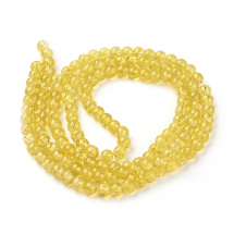 Koraliki Szklane Crackle Lakierowany 6mm Okrągły Kolor: Złoty około 126szt/76cm/nić (14WB7105)