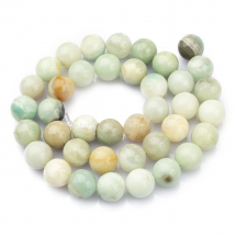 Намистини Натуральний Амазоніт, На нитках, Круглі, Колір: Мікс, Розмір: Діаметр: 10мм, Отвір 1.5мм, близько 38шт/39см/нитка, (13WB26552)