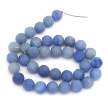 Koraliki Naturalny Niebieski Awenturyn Klasa A, Okrągłe, Matowe, 10mm, około 36szt/38cm/sznur (13WB26556)