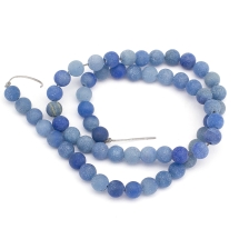 Намистини Натуральний Синій Авантюрин Клас А Круглі Матові, 6мм, Отвір 1мм, близько 63шт/38см/нитка, (13WB26558)