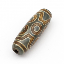 Намистини Натуральний Агат Дзі 7 Око Овальні, 28.5-32x10-12.5мм, Отвір 1.5-3мм, (13WB26582)