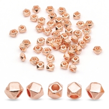 Намистини-Розділювачі зі Сплаву Гайка, Рожеве Золото, 3x2.5мм, Отвір 1мм, (13WB26597)