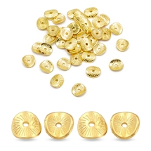 Намистини-розділювачі Біжутерний Сплав, Твіст, Колір: Золото, Розмір: 9х1мм, Отвір 1мм, (13WB26607)