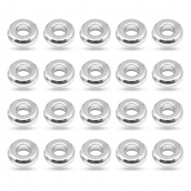 Намистини-Розділювачі Латунні Плоскі Круглі, Срібло, 4х1.5мм, Отвір 1мм, (13WB26614)